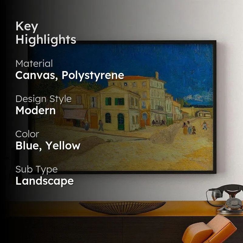 The Yellow House Canvas Painting By Vincent Van Gogh - Black Frame media 2