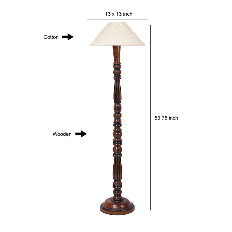 Krida Vintage Wooden Floor Lamp - Off-White media 5