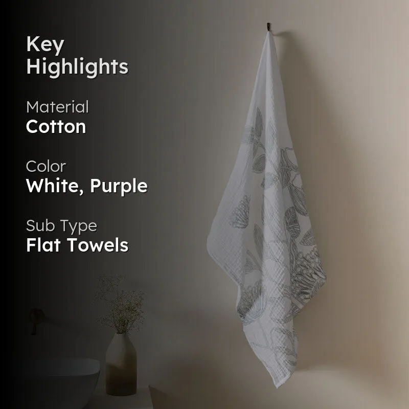 Luxe Hand Towel (White & Purple) media 2