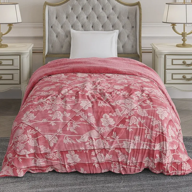 Monte Carlo Floral Bliss Comforter (Pink) - 1114 GSM media 1