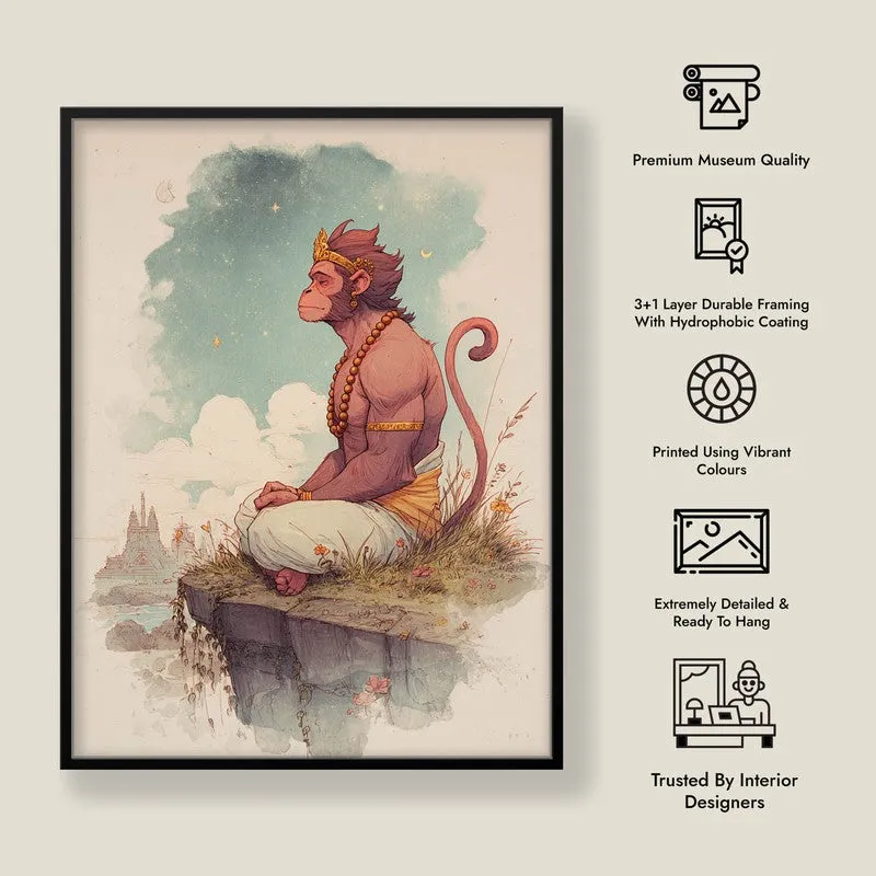 Divine Peace of Hanuman Ji Spiritual Archival Paper Wall Art media 8