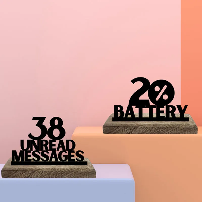 20% Battery Typography Showpiece - Set Of Two media 3
