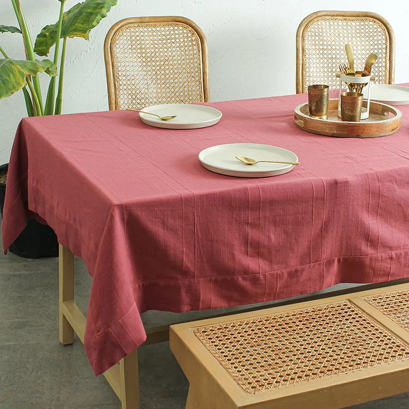 Chevron Grace Cotton Table Cover - Maroon media 1