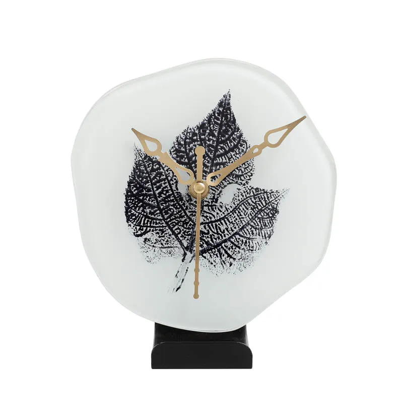 Eloise Leaf Embossed Table Clock media 3