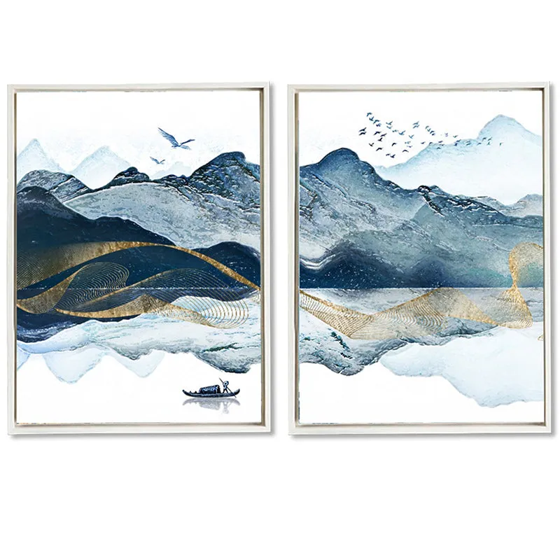 Bleeding Blue Wall Art - Set Of Two media 4