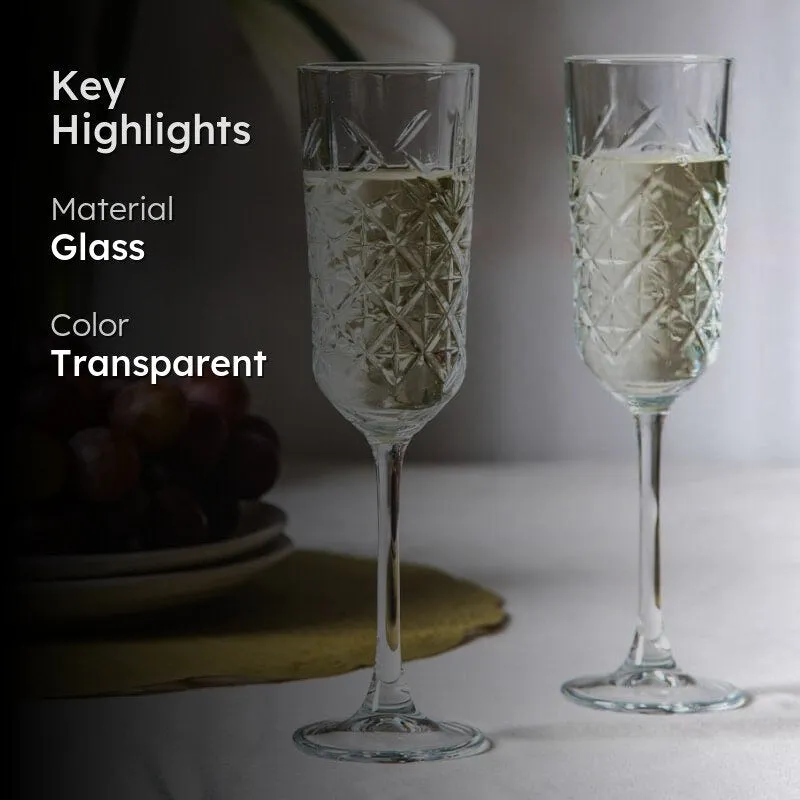 Mica Sterling Flute Glasses (180 ml) - Set Of Four media 2