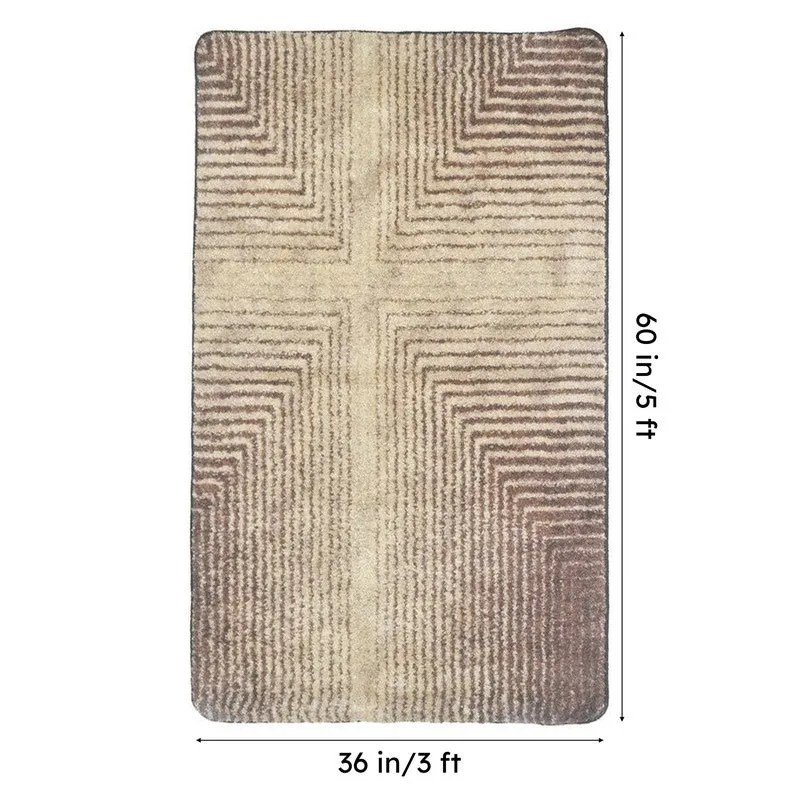 Quyren Abstract Micro Fiber Area Rug - Brown media 7