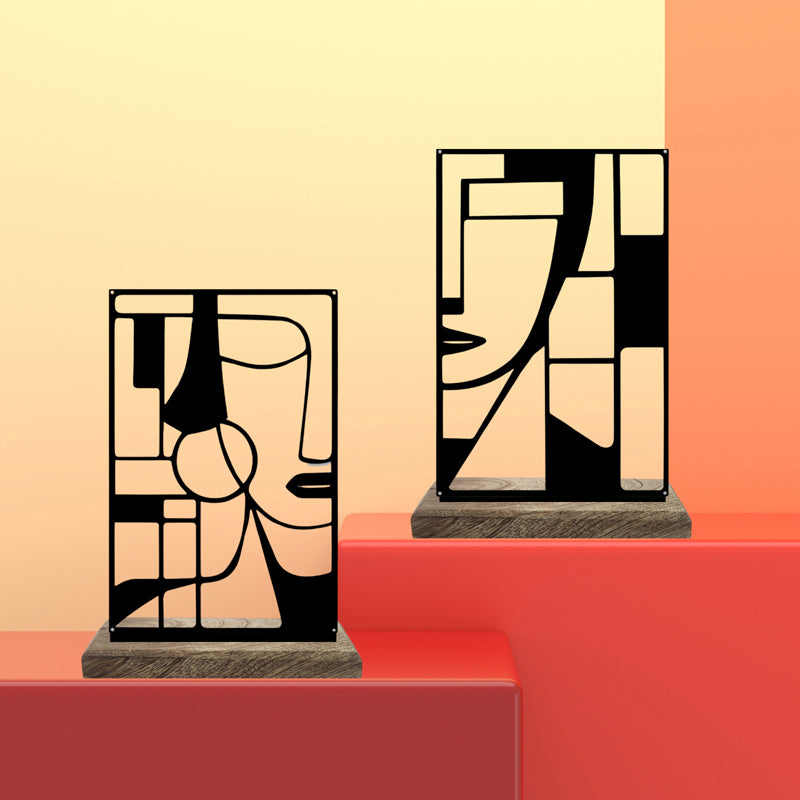 Artistic Face Showpiece - Set Of Two