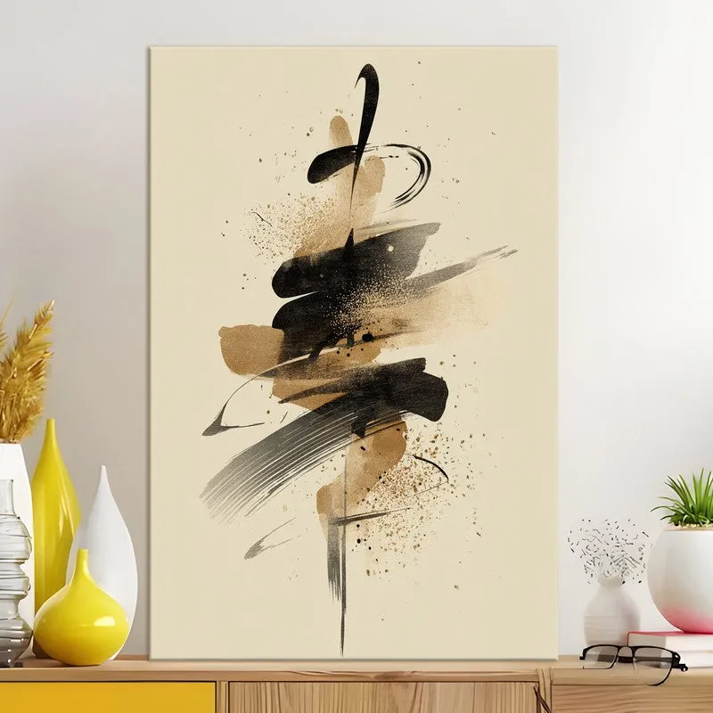 Abstract Gold Silhouette Canvas Wall Art media 5