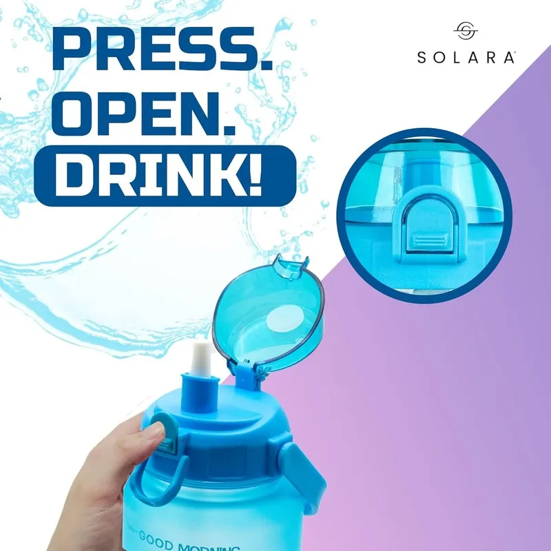 Solara Siply Plastic Water Bottle (2000 mL) - Blue,Pink media 6