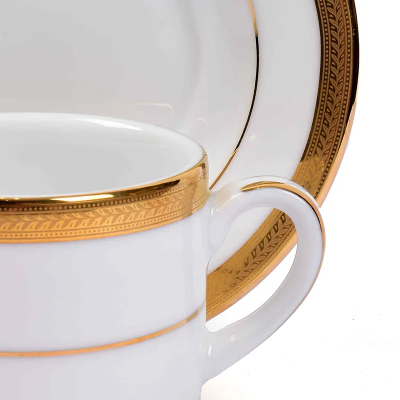 Vienna 24k Gold Brushed Porcelain Tea Cup & Saucer (Gold/280 mL) - Set of Six media 6