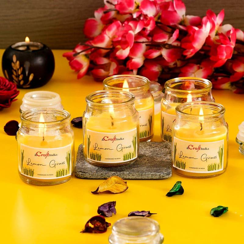 Nithya Lemon Grass Scented Jar Candle - Set Of Five media 3