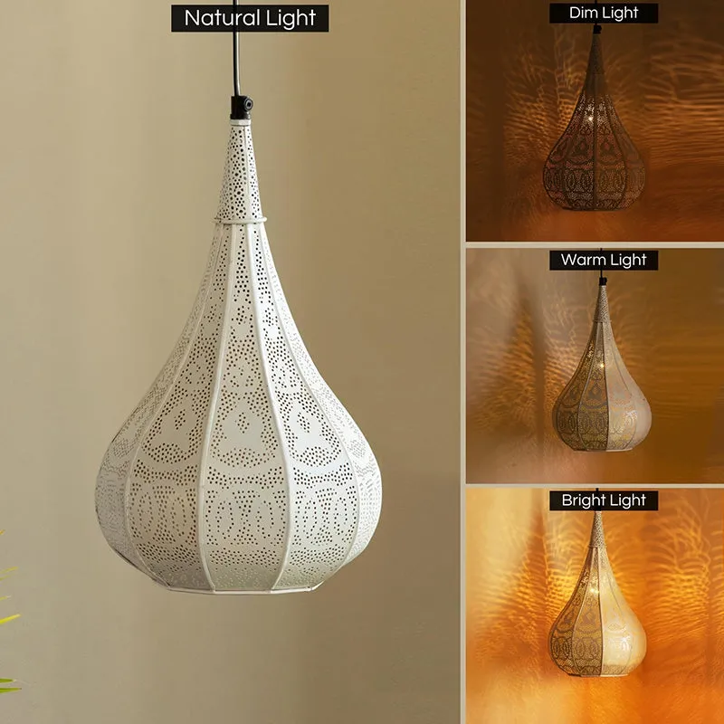 Fez Noor Iron Ceiling Lamp - White media 3