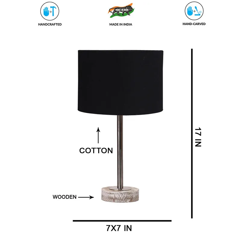 Cotin I Rodin Wooden Table Lamp - Black,Silver,White media 7