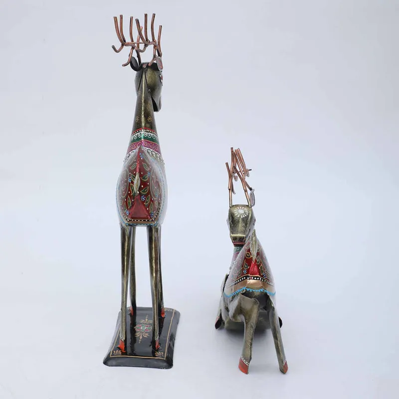 Ethnik Deer Duo Showpiece - Set Of Two media 5