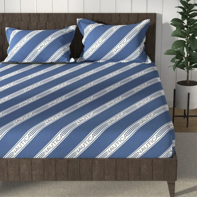 Nautica Cove Cotton Bedsheet (Silver Grey) - 160 TC media 4