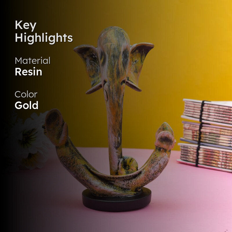 Ganapati Glow Idol - Gold media 2
