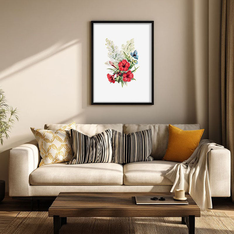 Blushing Blooms Archival Paper Wall Art With Frame