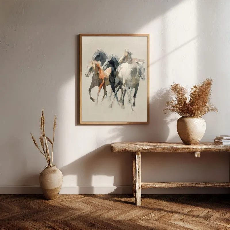 Horse of the Wind Wall Painting With Brown Frame media 7