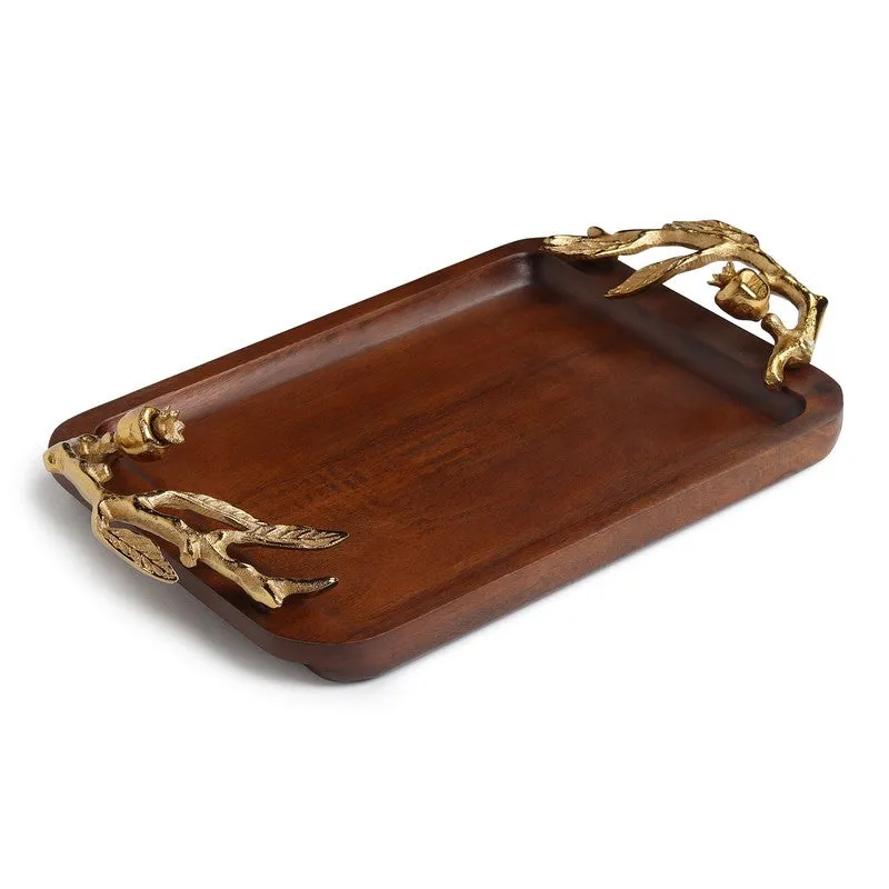 Timber Carry Wood Serving Tray - Gold,Brown media 5