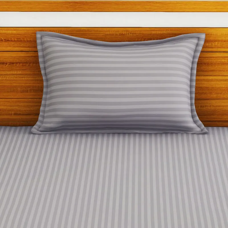 Hilton Cotton Bedsheet (Silver Grey) - 210 TC media 3