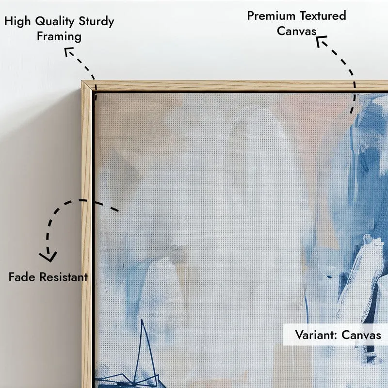 Meridian Flux Framed Canvas Archival Canvas Wall Painting - Natural Brown Frame media 5