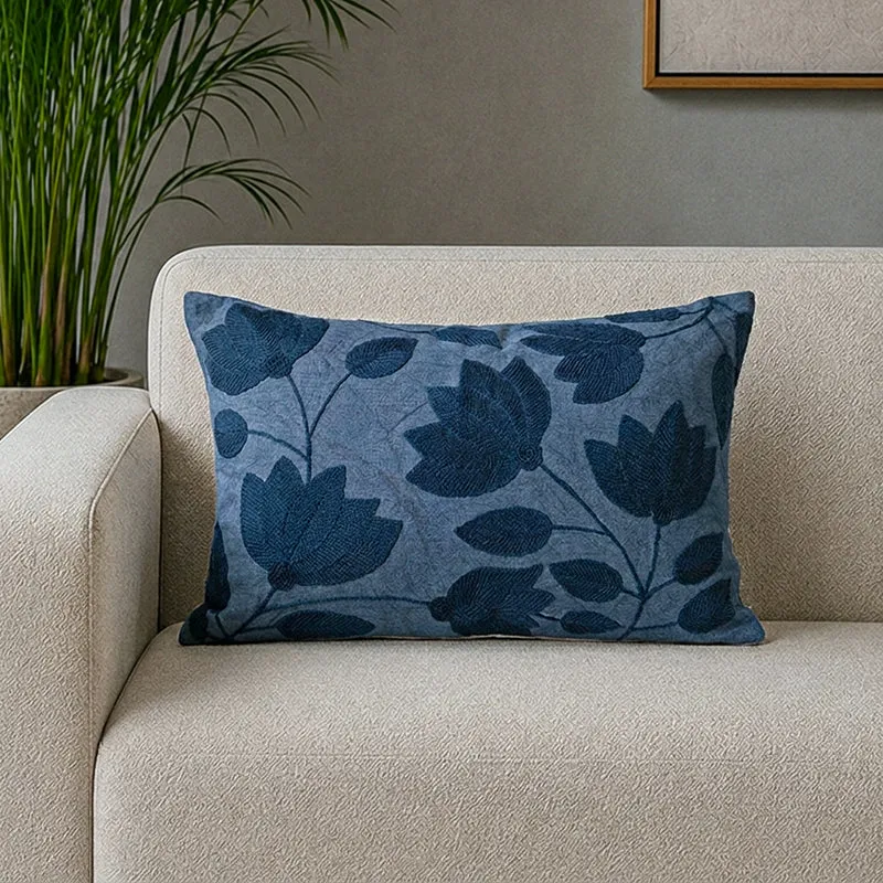 Blue Mist Cotton Cushion Cover media 1