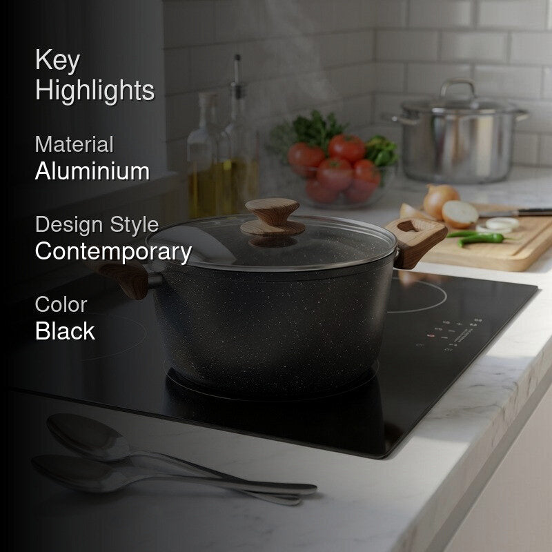 Salford Non Stick Casserole with Lid - Black media 2