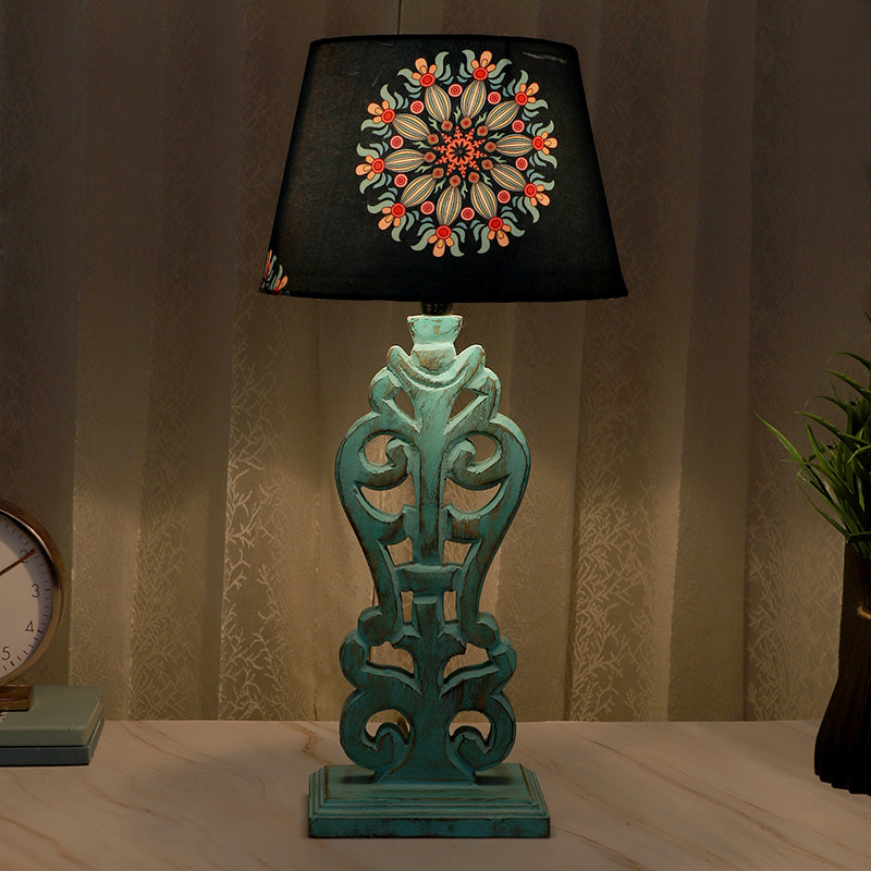 Toile Sigil Mango Wood Table Lamp - Multicolor