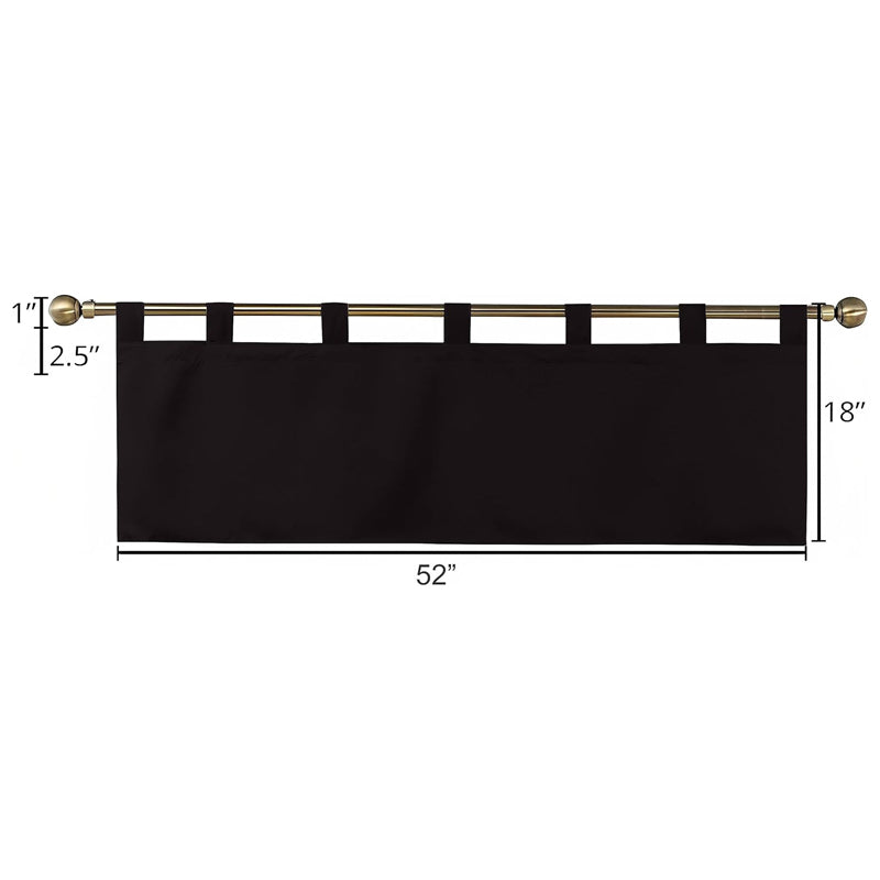 Tab Tale Flat Curtain Valance (Black) - Set Of Two media 9