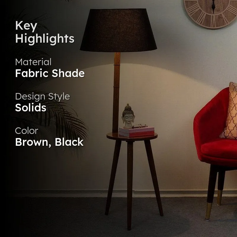 Rosa Miosa Floor Lamp With Shelf - Black media 2