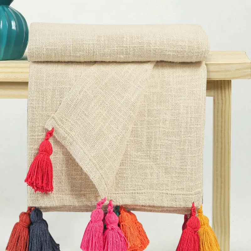 Tassura Tasselled Cotton Throw - Multicolor media 5