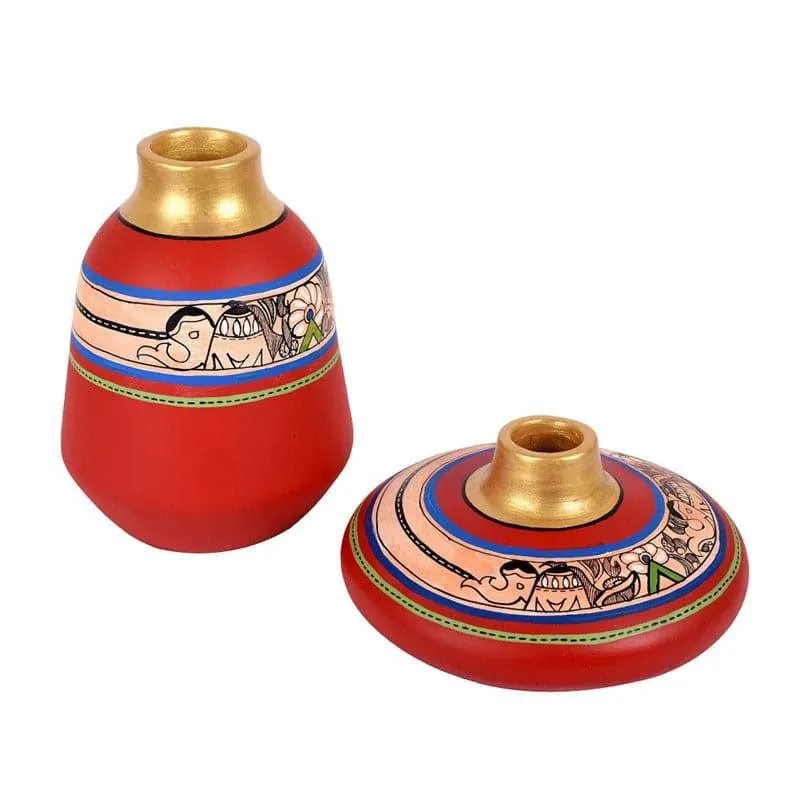 Lumamba Tribal Terracotta Vase - Set Of Two media 3