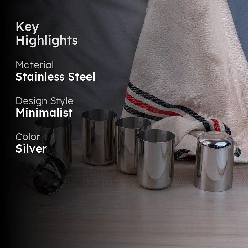 Feno Stainless Steel Tumbler (400 mL Each) - Set Of Six media 2