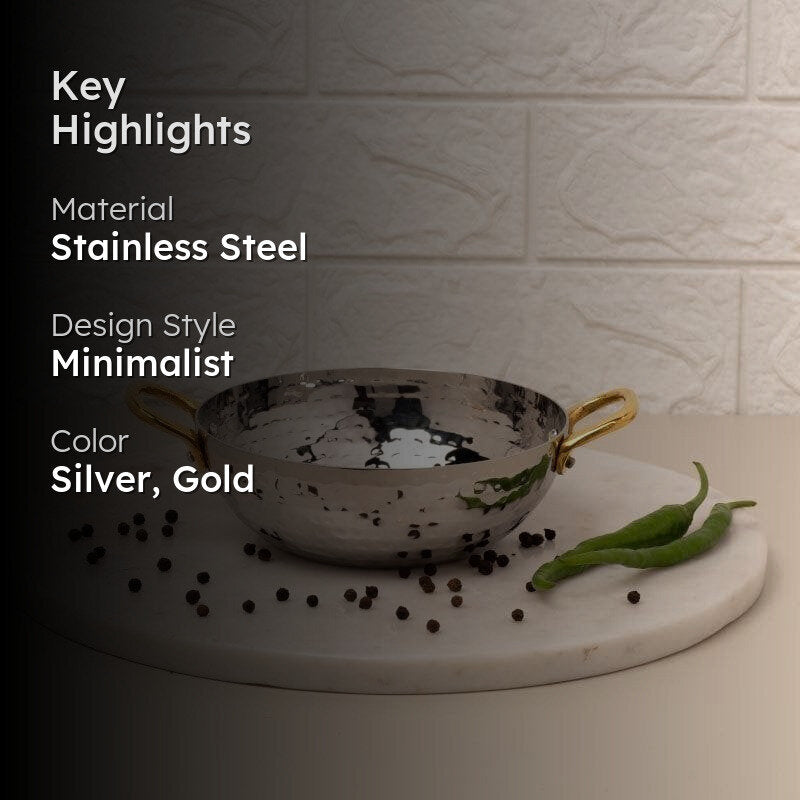 Vintage Allure Hammered Kadhai Serving Pot - 300 ML media 2