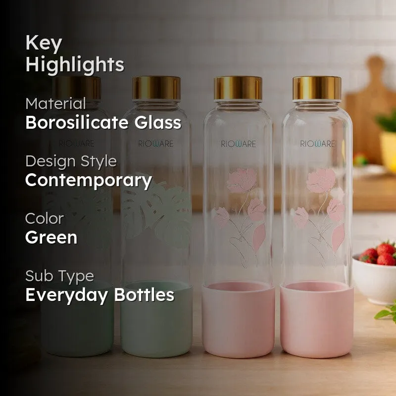 Rioware DailyPure Water Bottle (Green, Pink, 750 mL Each) - Set Of Four media 2