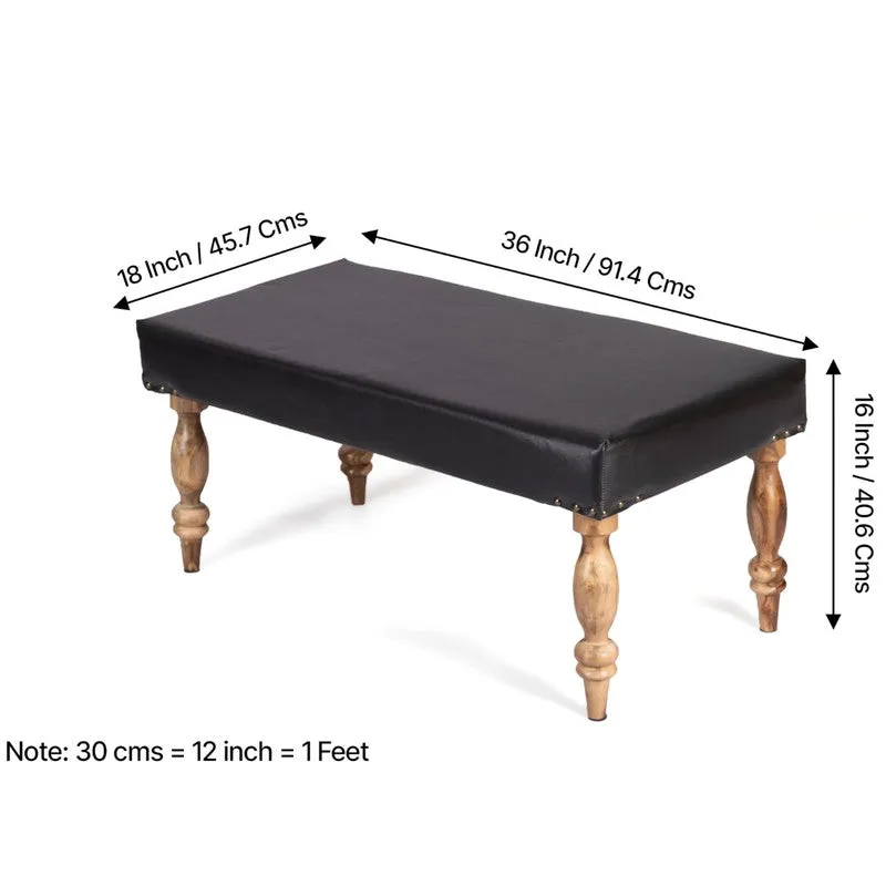 Dravo Sheesham Wooden Bench - Black media 11