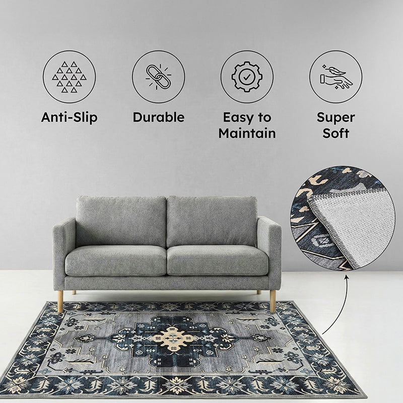 Kavir Velvet Rectangle Anti-Skid Carpet media 8
