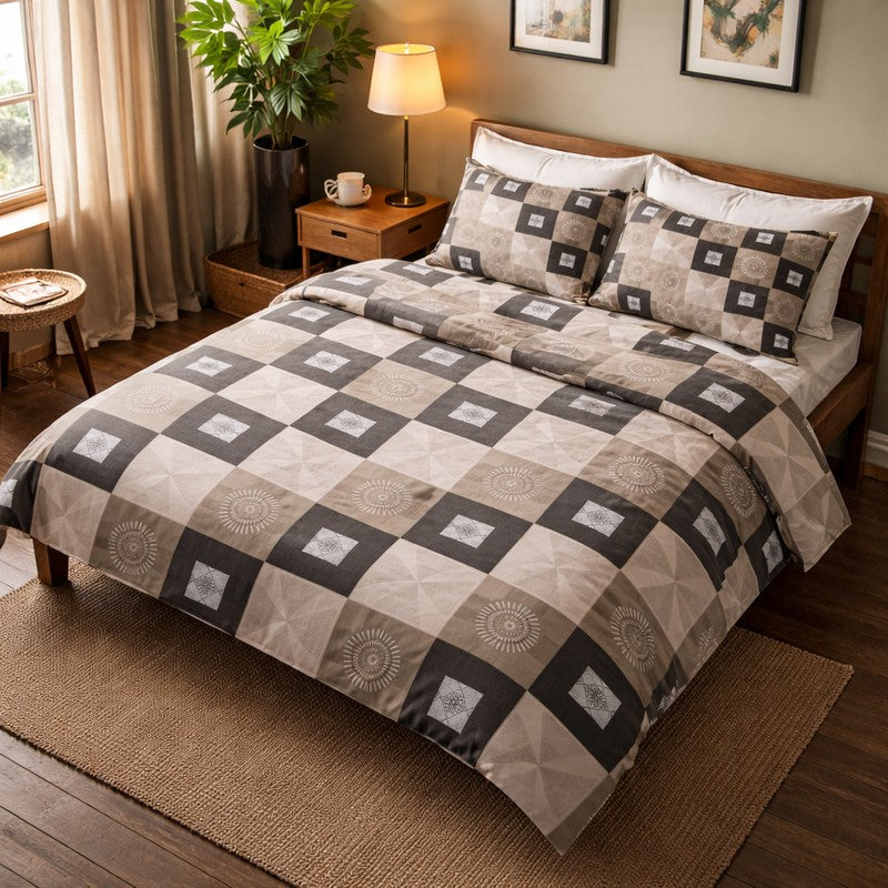 GeoVera Cotton Bedding Set (330 Gsm) - Four Piece Set