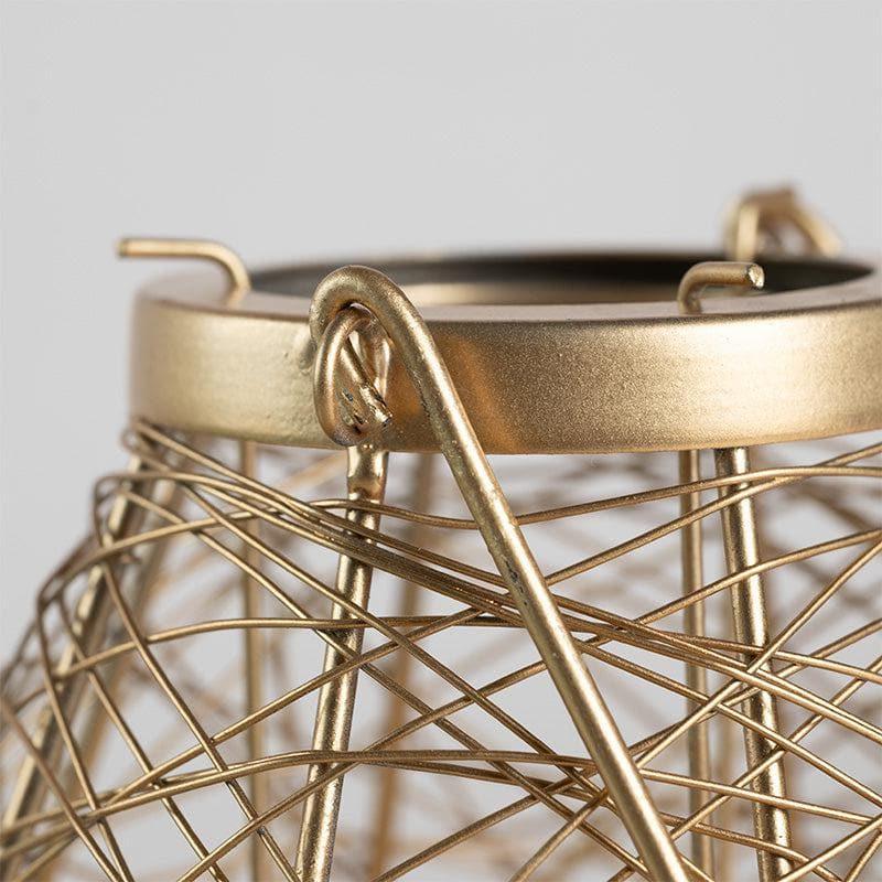 Golden Netted Hanging Tealight Candle Holder media 7