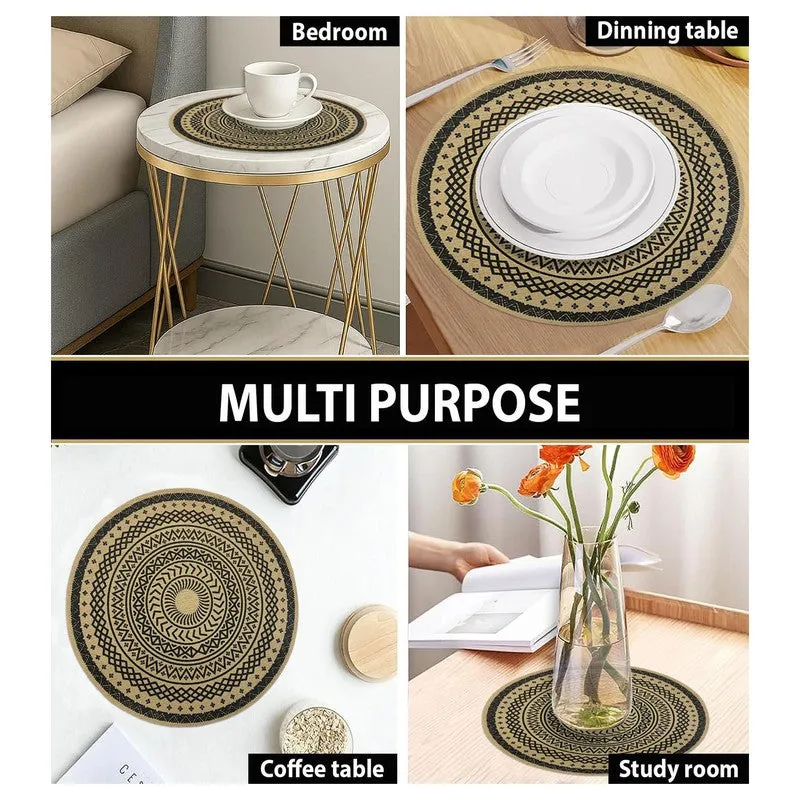 Mandala Black Round PVC Table Mats - Set Of Four media 7