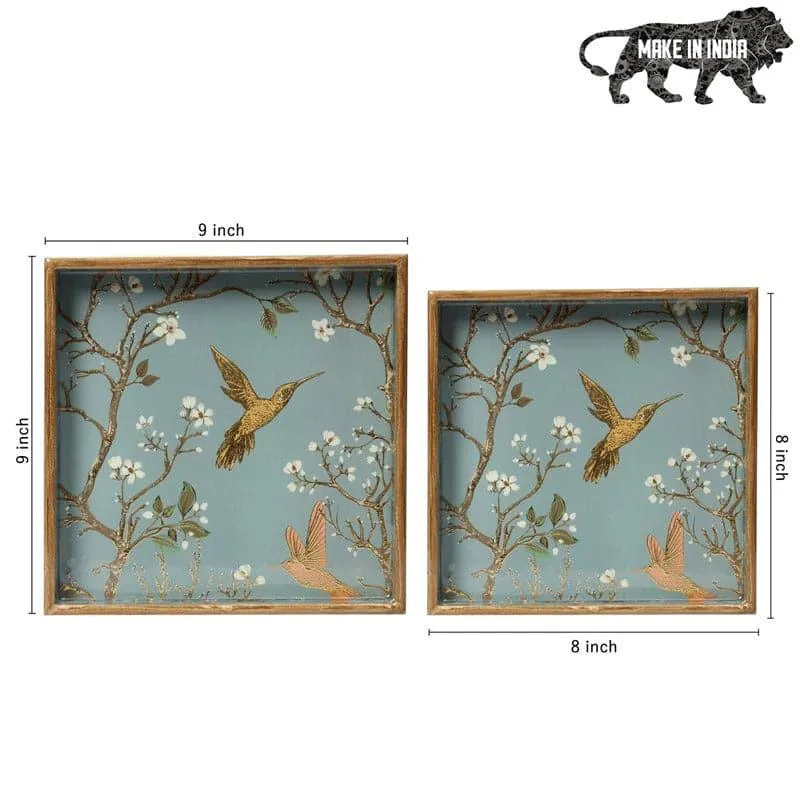 Elegant Wooden Bird Chatter Serving Trays - Set of Two media 5