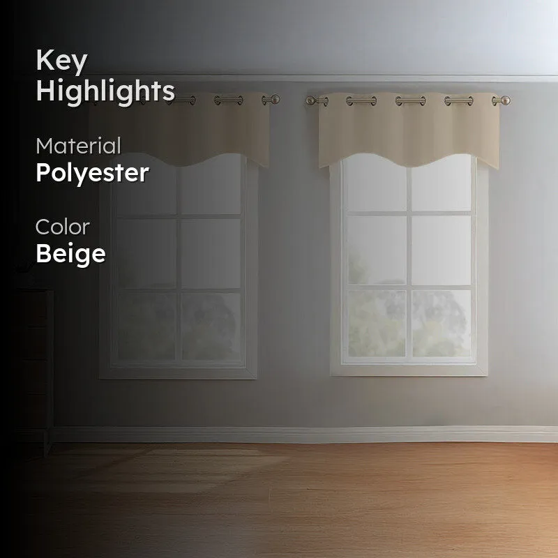 Vienna Pleated Curtain Valance (Beige) - Set Of Two media 2