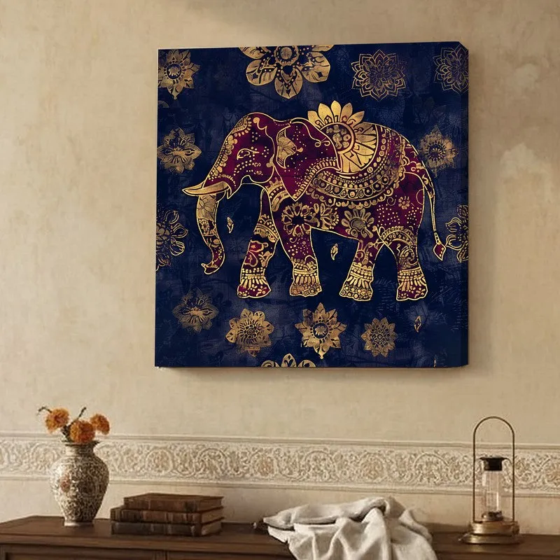 Royal Grace Elephant Wall Painting media 2