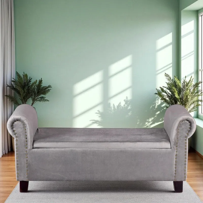 Vavro Sheesham Wooden Bench - Grey media 3