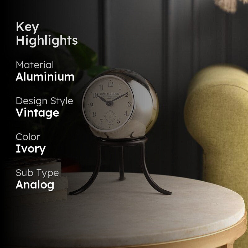 Roxy Table Clock - Silver media 2