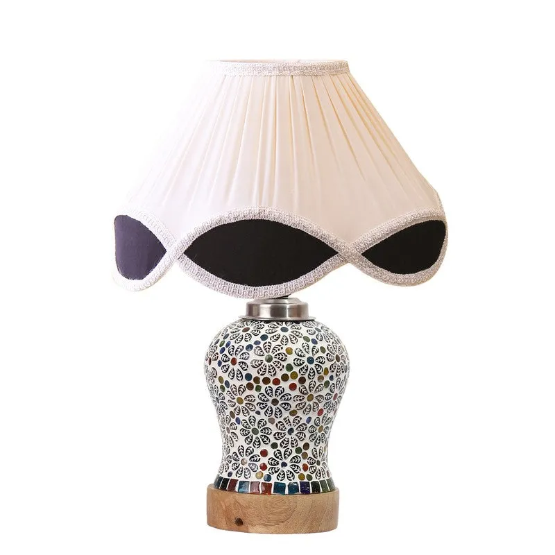 Santora Arc Pleated Wooden Table Lamp - Multicolor media 5