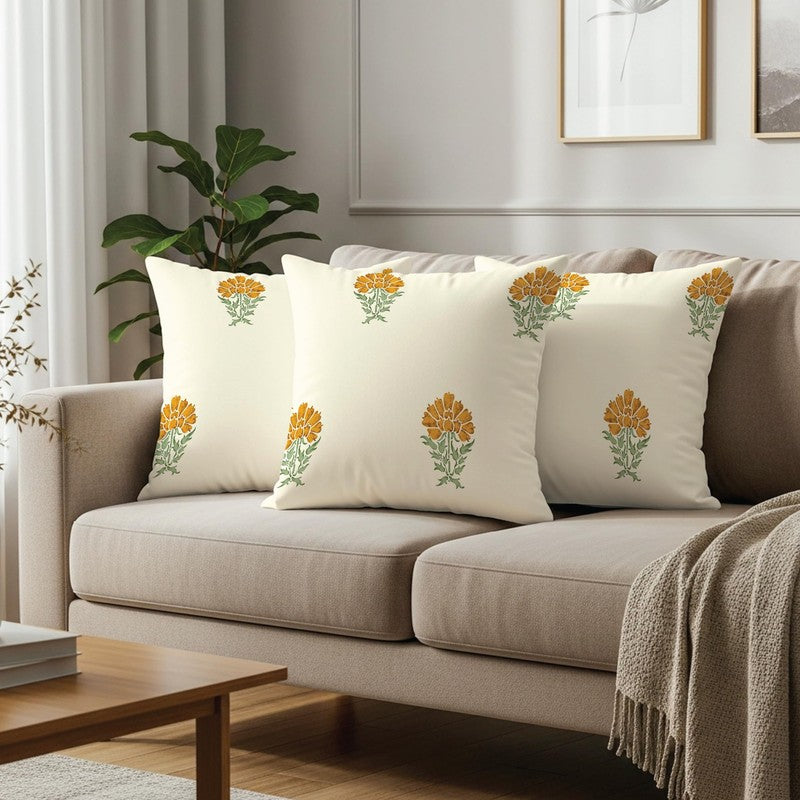 Urban Space Cosyne White Cotton Cushion Cover Set - Set of Three