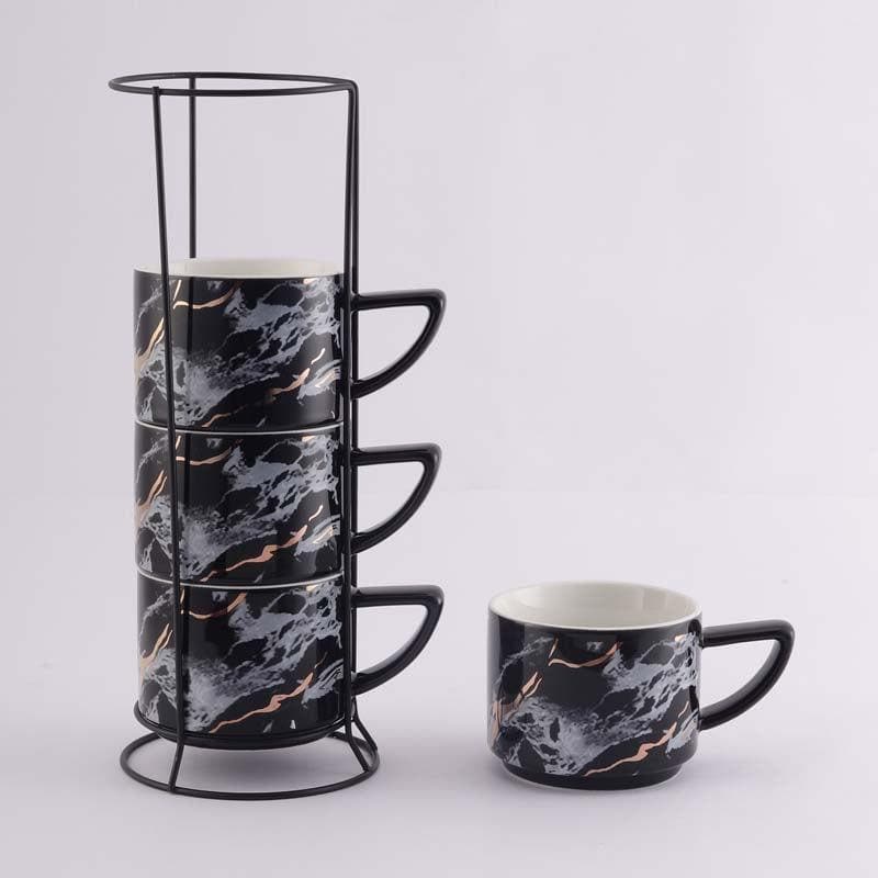 Marble Ceramic Tea Cup (200 mL Each) -  Set of Four media 6