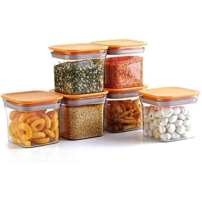 Orange Square Squad Container (600 mL Each) - Set Of 6 media 1